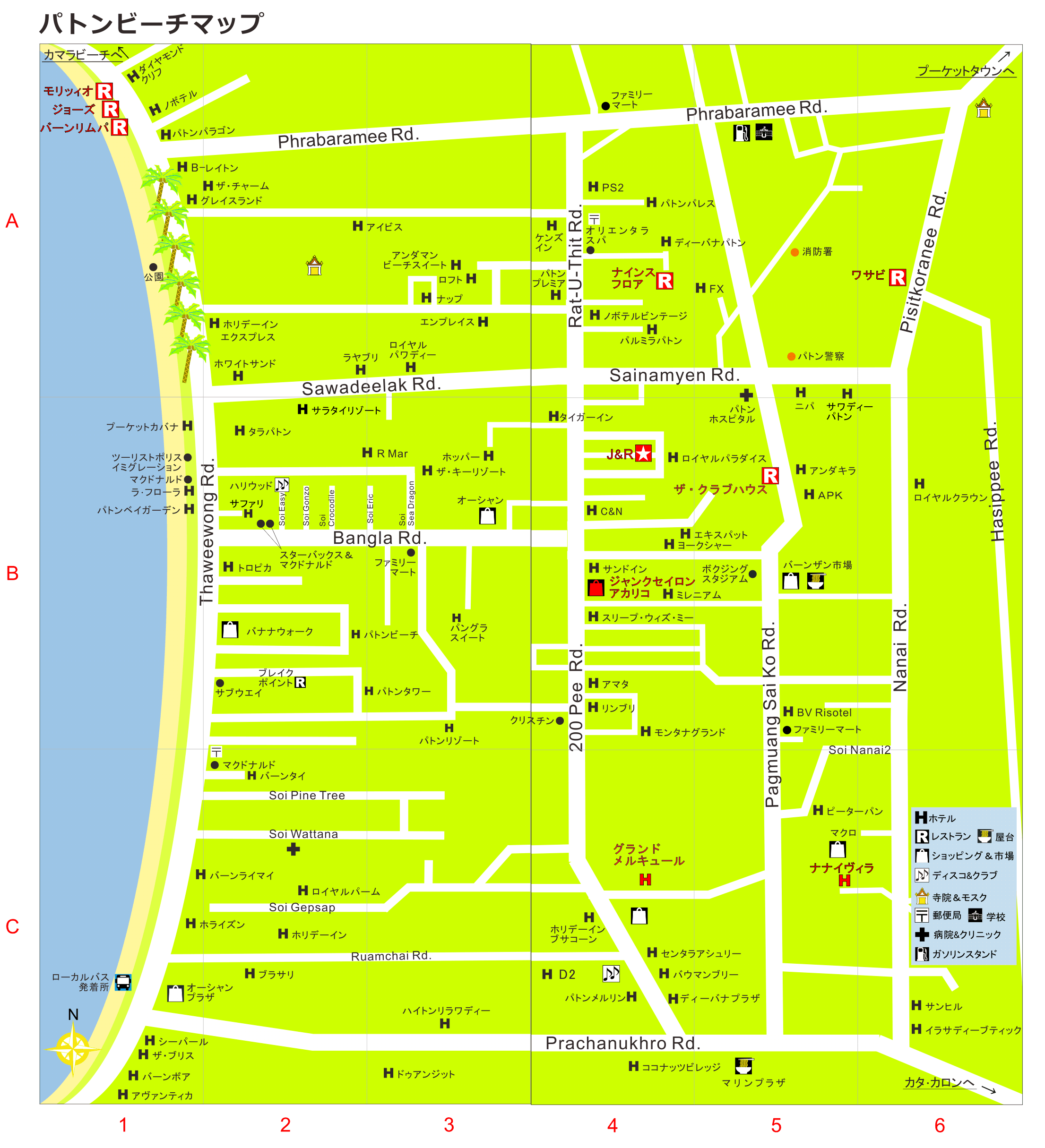 プーケット・パトンビーチの地図